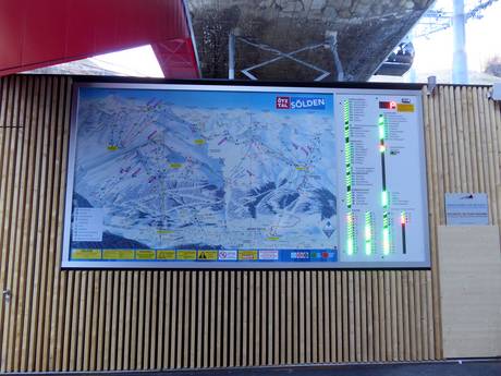 Alpes de l'Ötztal: indications de directions sur les domaines skiables – Indications de directions Sölden
