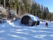 Le tunnel Lella sur la piste de descente vers la vallée