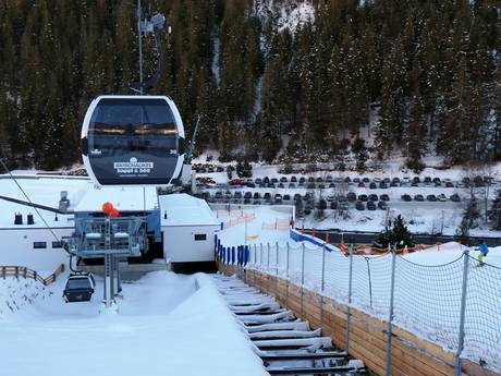 Massif du Verwall: Accès aux domaines skiables et parkings – Accès, parking Kappl