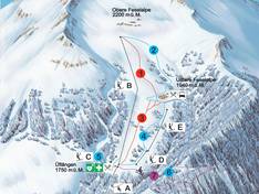 Plan des pistes Jeizinen Feselalp – Gampel/Steg