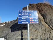 Panneau d'information dans le domaine skiable