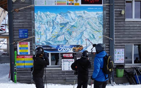 Engstligental (vallée de l'Engstlige): indications de directions sur les domaines skiables – Indications de directions Adelboden/Lenk – Chuenisbärgli/Silleren/Hahnenmoos/Metsch