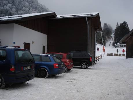 Alpes d'Ammergau: Accès aux domaines skiables et parkings – Accès, parking Rabenkopf – Oberau