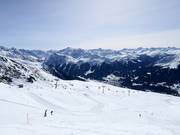 Vue sur le domaine skiable Madrisa