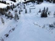 Domaine skiable libre sous le Powder Shuttle