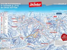 Plan des pistes SkiWelt Wilder Kaiser-Brixental