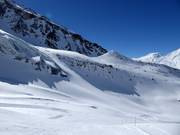 Vue sur les pentes de poudreuse