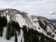 Vue sur les pistes extrêmement difficiles