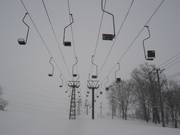 Ancienne télésiège une place dans le domaine skiable Kagura