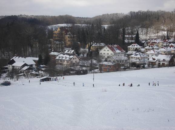 Vue sur la piste et Leutstetten