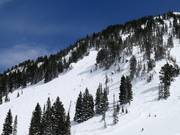 Terrain raide au départ du High Traverse