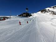 Cours de ski en haut du domaine skiable