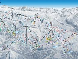 Plan des pistes Les Sybelles – Le Corbier/La Toussuire/Les Bottières/St Colomban des Villards/St Sorlin/St Jean d’Arves
