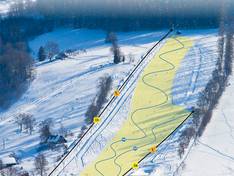 Plan des pistes Modrá Hvězda-Bahýnka