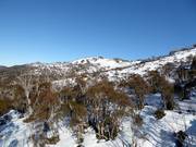 Vue sur Thredbo jusqu'à la station supérieure du Kosciuszko Express