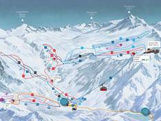 Plan des pistes Schnalstaler Gletscher (Glacier du Val Senales)