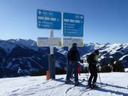 Signalisation avec petit plan des pistes (vue d'ensemble et vue détaillée)