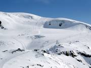 Vue sur les pistes de glacier du Plateau Rosa