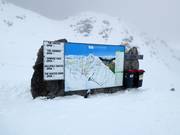 Signalisation des pistes et plan des pistes dans le domaine skiable The Remarkables