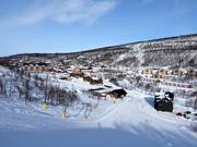 Vue sur les hébergements à Hamrafjället