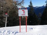 Signalisation des pistes dans le domaine skiable Schwemmalm