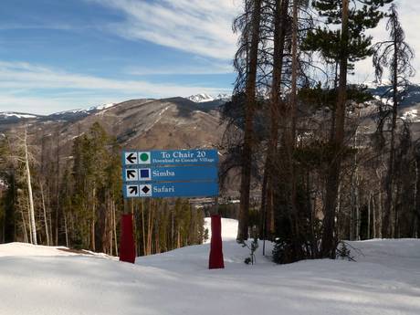 États des Rocheuses (Mountains States): indications de directions sur les domaines skiables – Indications de directions Vail