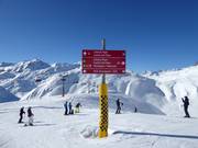 Signalisation dans le domaine skiable Andermatt/Sedrun