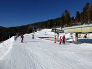 La fin de la piste facile de descente vers la vallée