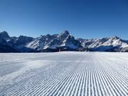 Piste damée dans le domaine skiable Drei Zinnen Dolomiten