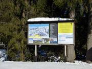 Plan des pistes avec informations d'exploitation actuelles à la station inférieure du Kurvenlift