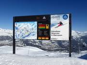 Plan des pistes dans le domaine skiable à la station supérieure