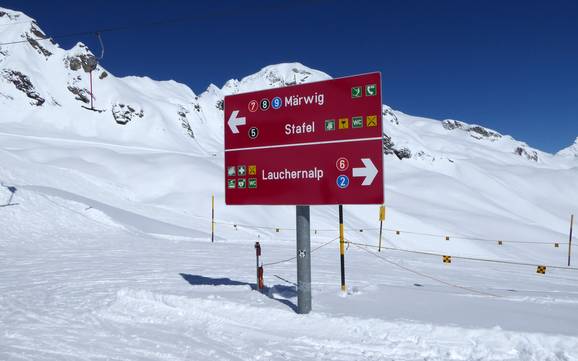 Lötschental: indications de directions sur les domaines skiables – Indications de directions Lauchernalp – Lötschental