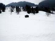 Vue sur la piste facile à Saxeten
