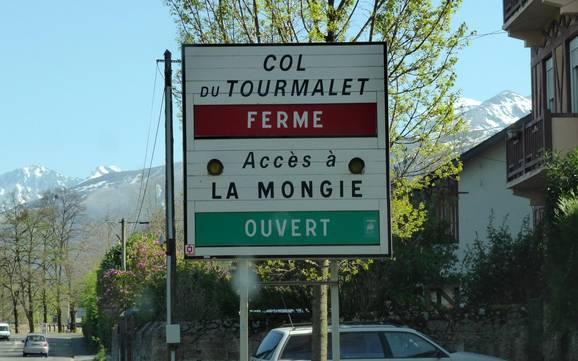 Argelès-Gazost: Accès aux domaines skiables et parkings – Accès, parking Grand Tourmalet/Pic du Midi – La Mongie/Barèges