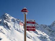 Signalisation des pistes à Verbier