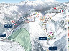 Plan des pistes Balme/Les Autannes – Vallorcine/Le Tour
