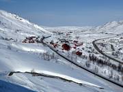 Vue sur les hébergements à Riksgränsen