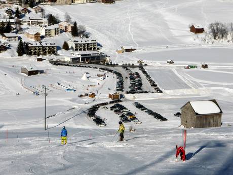 Préalpes appenzelloises et saint-galloises: Accès aux domaines skiables et parkings – Accès, parking Wildhaus – Gamserrugg (Toggenburg)