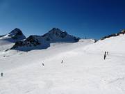 Des pistes larges et faciles au Tiefenbachferner