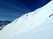 Zone de freeride en dessous de la station sommitale
