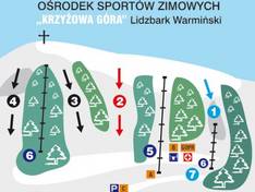 Plan des pistes Krzyżowa Góra – Lidzbark Warmiński