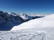 Variante difficile du Weißseejoch jusqu'à Melag en Tyrol du Sud (sans connexion aux remontées mécaniques)