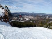 Section raide dans la partie supérieure près de la télécabine