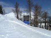 Signalisation des pistes au Castle Mountain