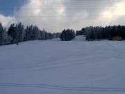 Vue sur la piste Plancerts depuis la station de la vallée