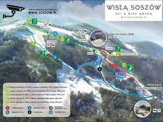 Plan des pistes Soszów – Jawornik (Wisła)