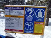 Panneau d'information à l'entrée du télésiège