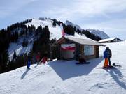Cabane de départ du slalom géant de la Coupe du monde au Chuenisbärgli d'Adelboden