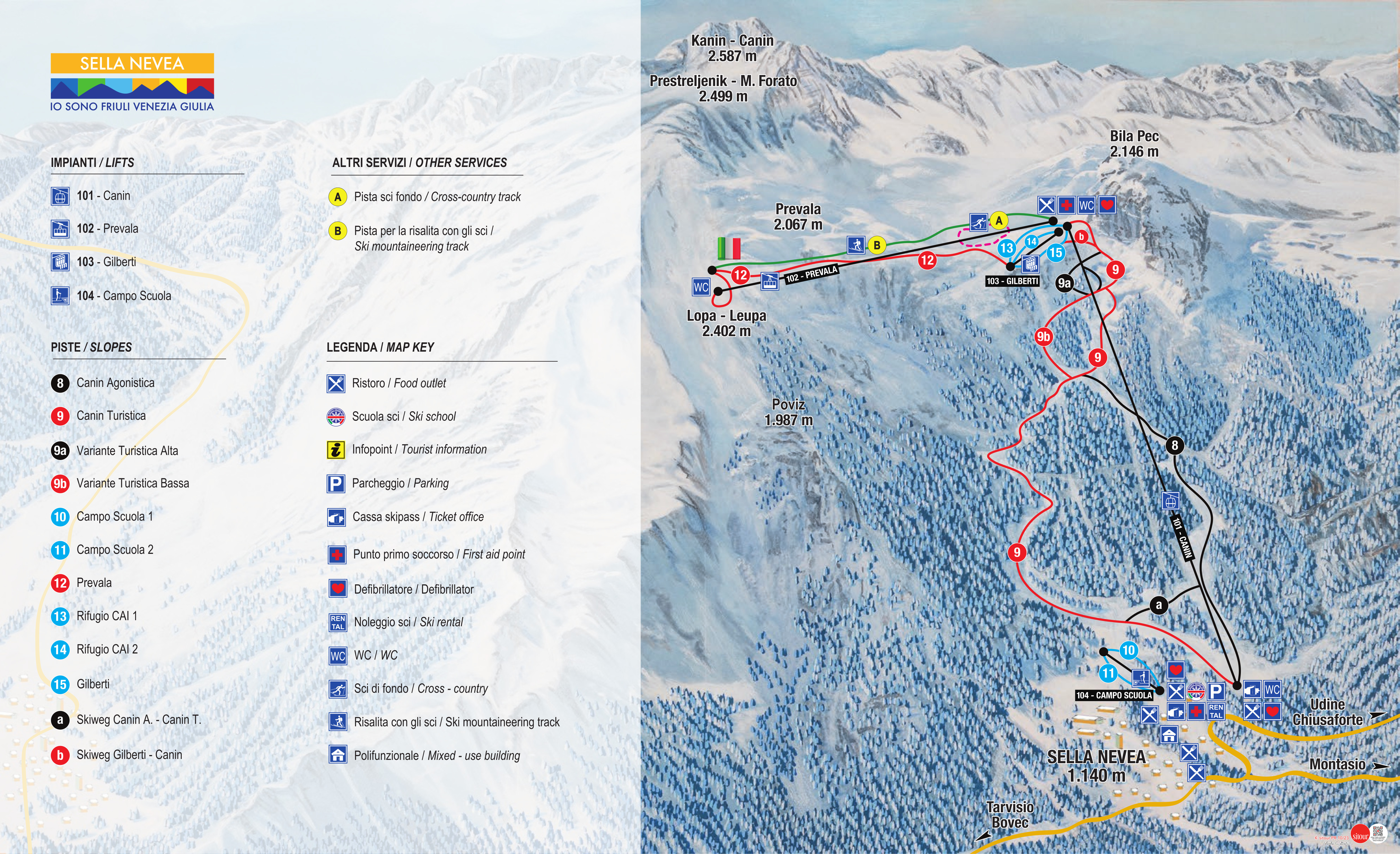 Domaine skiable Kanin – Sella Nevea/Bovec