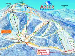 Plan des pistes Arber